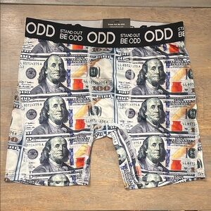 NWT ODD Stand Out Be Odd Money Print Boxer Briefs Men’s Medium